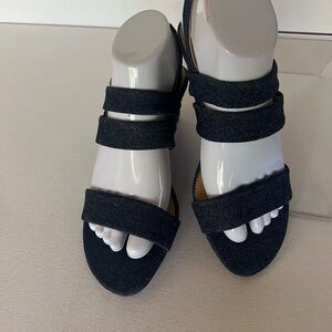 Talbots Denim Wedge Sandals
